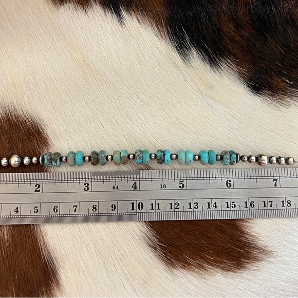 ❤️ Bracelet 925 Desert Pearls, Saucers, Kingman Turquoise  7.5”+1”Ext Unisex - Picture 8 of 8